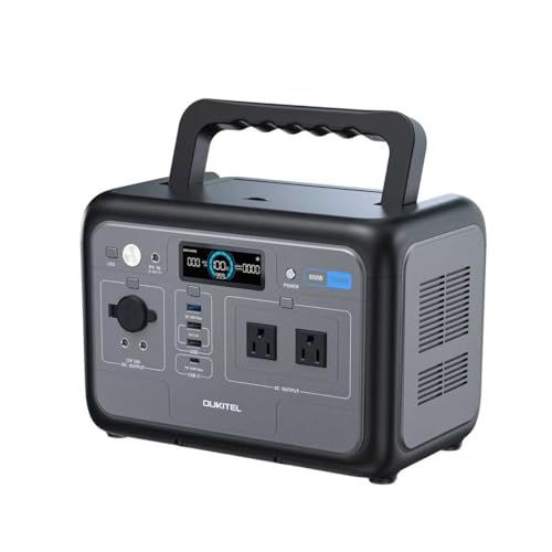 OUKITEL ポータブル電源 800W/512Wh リン酸鉄リチウム 長寿命 定格出力800W(瞬間最大1600W) AC/DC/USB出力 LEDライト付 UPS機能 PSE認証済 純正弦波 50Hz/60Hz MPPT制御 車中泊 家庭 93ed3d2d