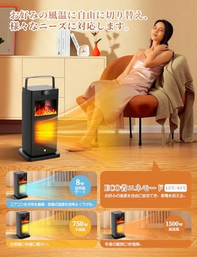 セラミックファンヒーター リモコン付き