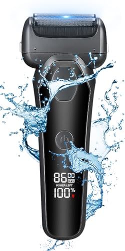 シェーバー ひげそり 電動シェーバー 2026新進化 電気シェーバー メンズ 髭剃り 往復式 深剃り 電気カミソリ 替刃付き 乾湿両用 お風呂剃り可 IPX 6防水 USB充電式 LEDディスプレイ トリマー付き 男性 12 bfa 1 bb