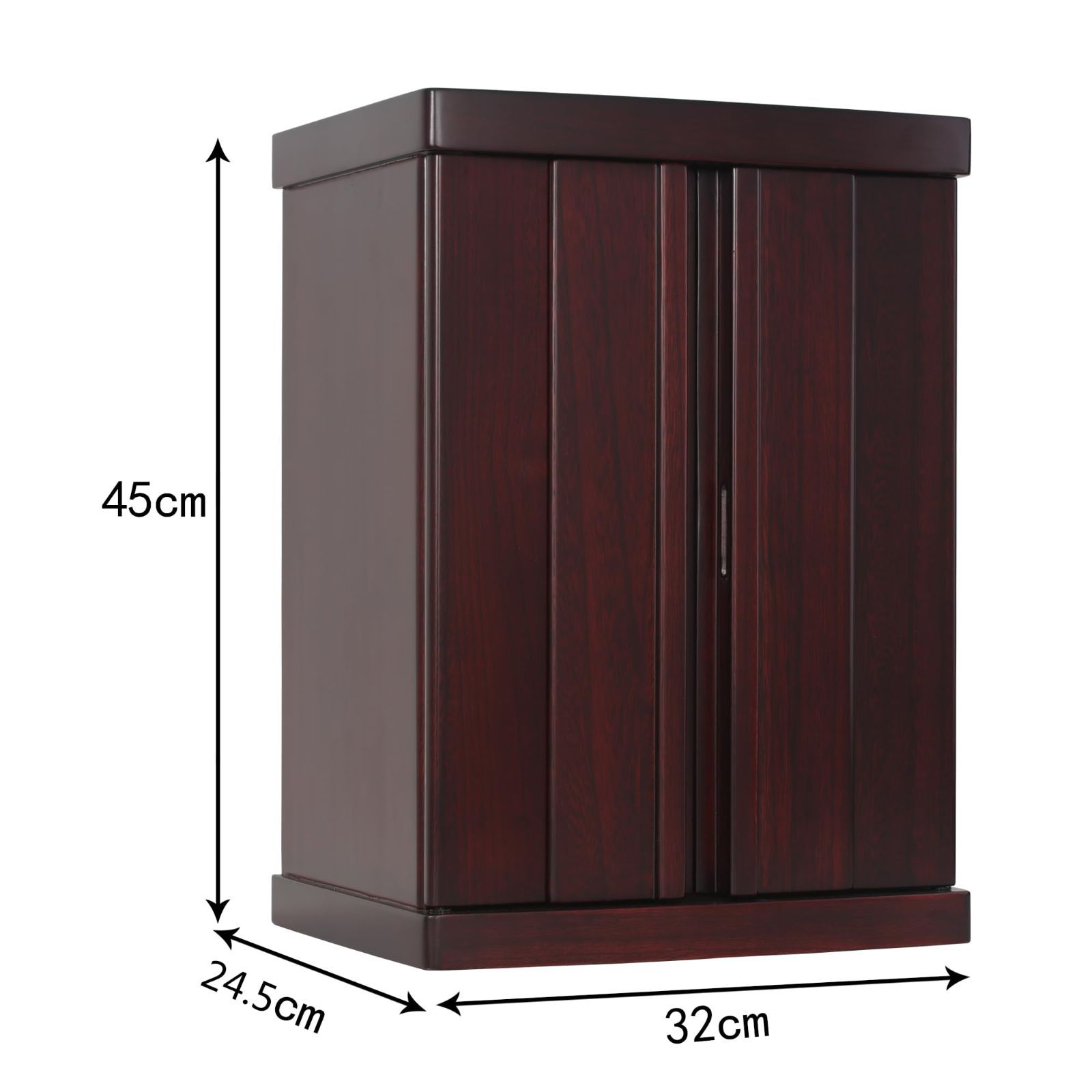 ミニ仏壇 NEW 15号 LED照明付 幅32 cm 奥行き25 高さ45 天然桐材|小型仏壇 ミニ モダン|家具調|軽量 和室|洋室|コンパクト リビング おしゃれに最適 紫檀色