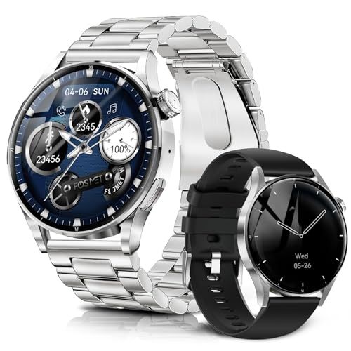 スマートウォッチ FOSMET QS 40 Flagship iPhone アンドロイド対応 Smart Watch 丸型 メンズ 10日間のバッテリー持ち 睡眠管理 常時表示 1.43インチ AMOLEDディスプレイ サファイアガラス搭載 ア bbea 98 eb