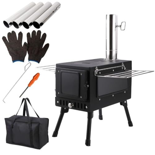 迅速に発送 薪ストーブ キャンプ歴13年 キャンプインストラクター監修 キャンプ まきストーブ キャンプストーブ 折りたたみ 煙突 調理 収納袋付き もち運びらくらく 煙突6本 ガラス面2面 3面 2面 0 dc 4 bffd