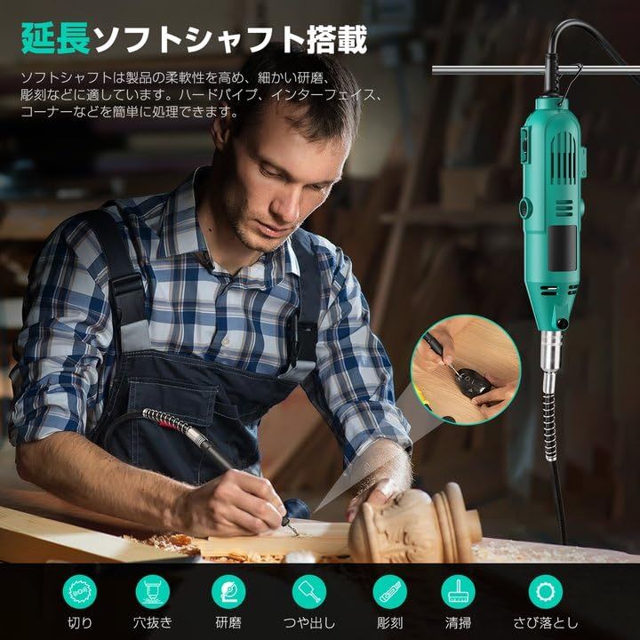 迅速に発送 ミニルーター 6段変速 回転|分 リューター 電動 ルーター 工具 電動リューター 124 PCS 軽量 DIY創作用 切断|木工|穴あけ|彫刻|切断|切削|研磨|汚れ落とし|錆落とし|細工物 収納ケース付 日 993 f 9 c 28