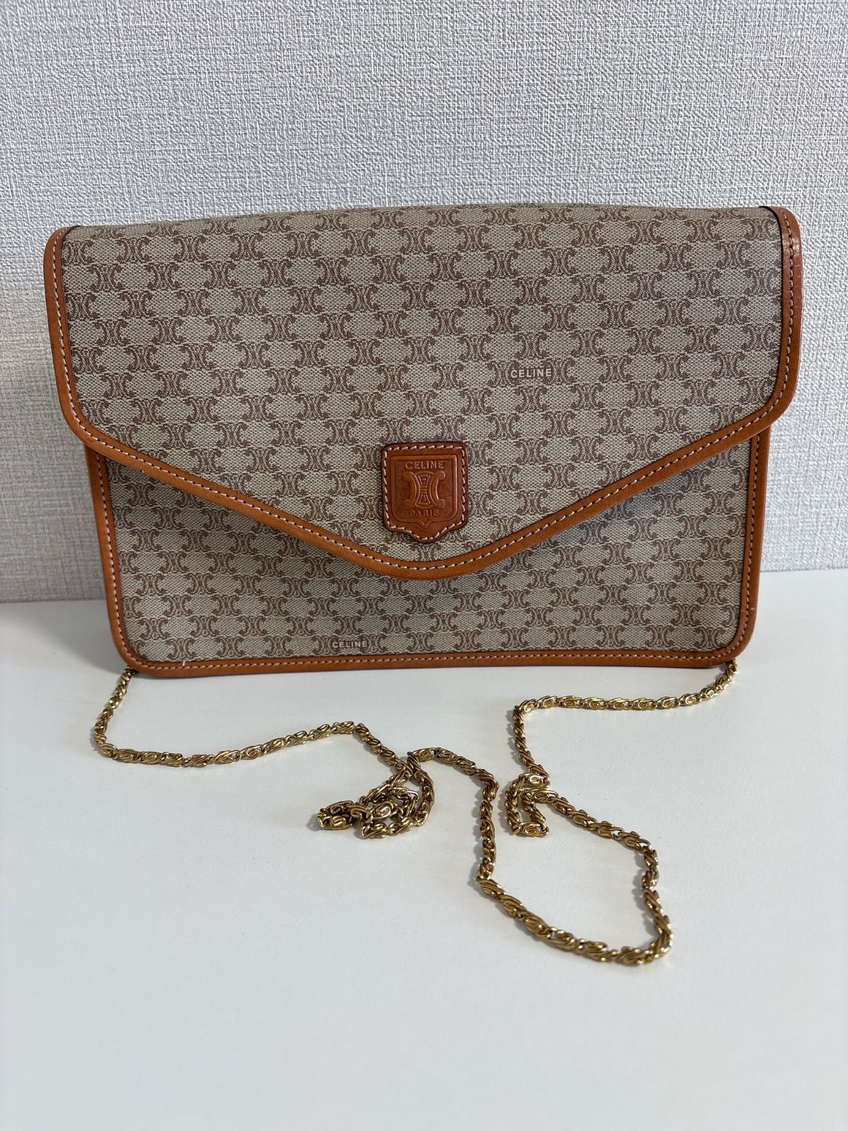 CELINE セリーヌ マカダム柄 ショルダーバッグ トリオンフ 