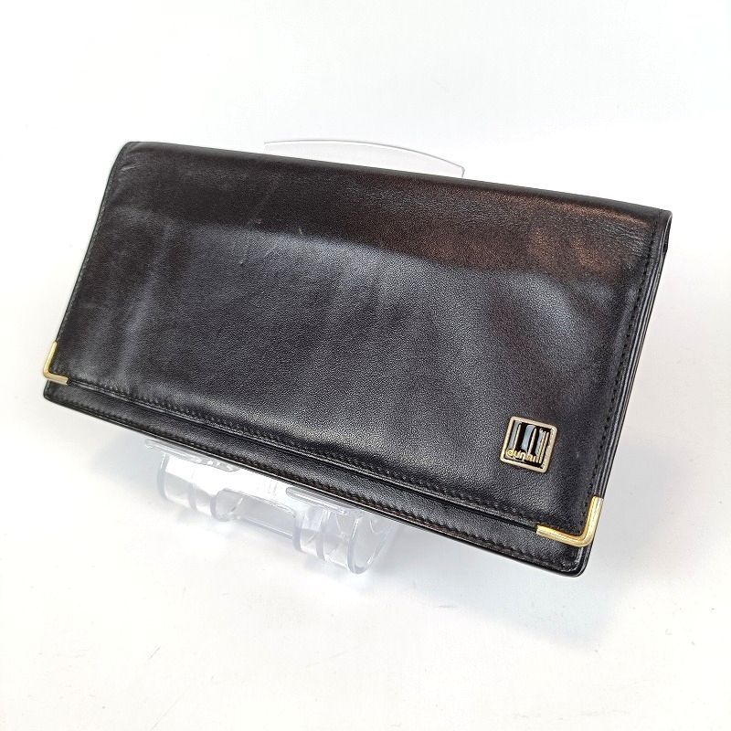 dunhill ダンヒル 長財布 レザー ブラック 黒 札入れ 小銭入れ無し 