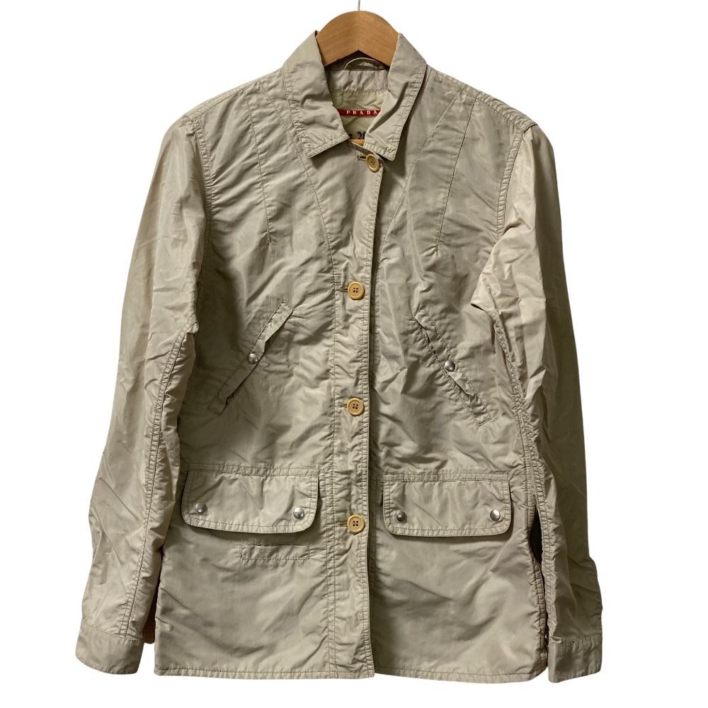 美品 PRADA SPORT プラダスポーツ ナイロンジャケット サイズ44 ベージュ レディース 古着 中古 USED 古着通販 prada sports ナイロンジャケット 美品 PRADA SPORT プラダ