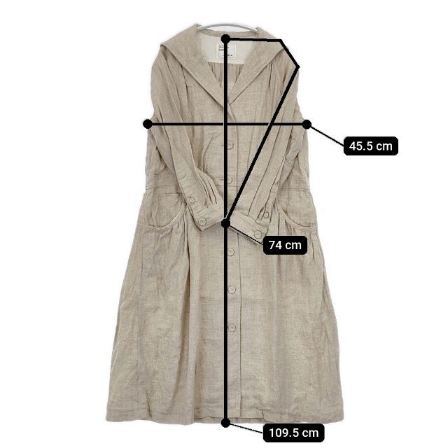 ADIEU TRISTESSE LOISIR セーラーカラー リネン コートワンピース