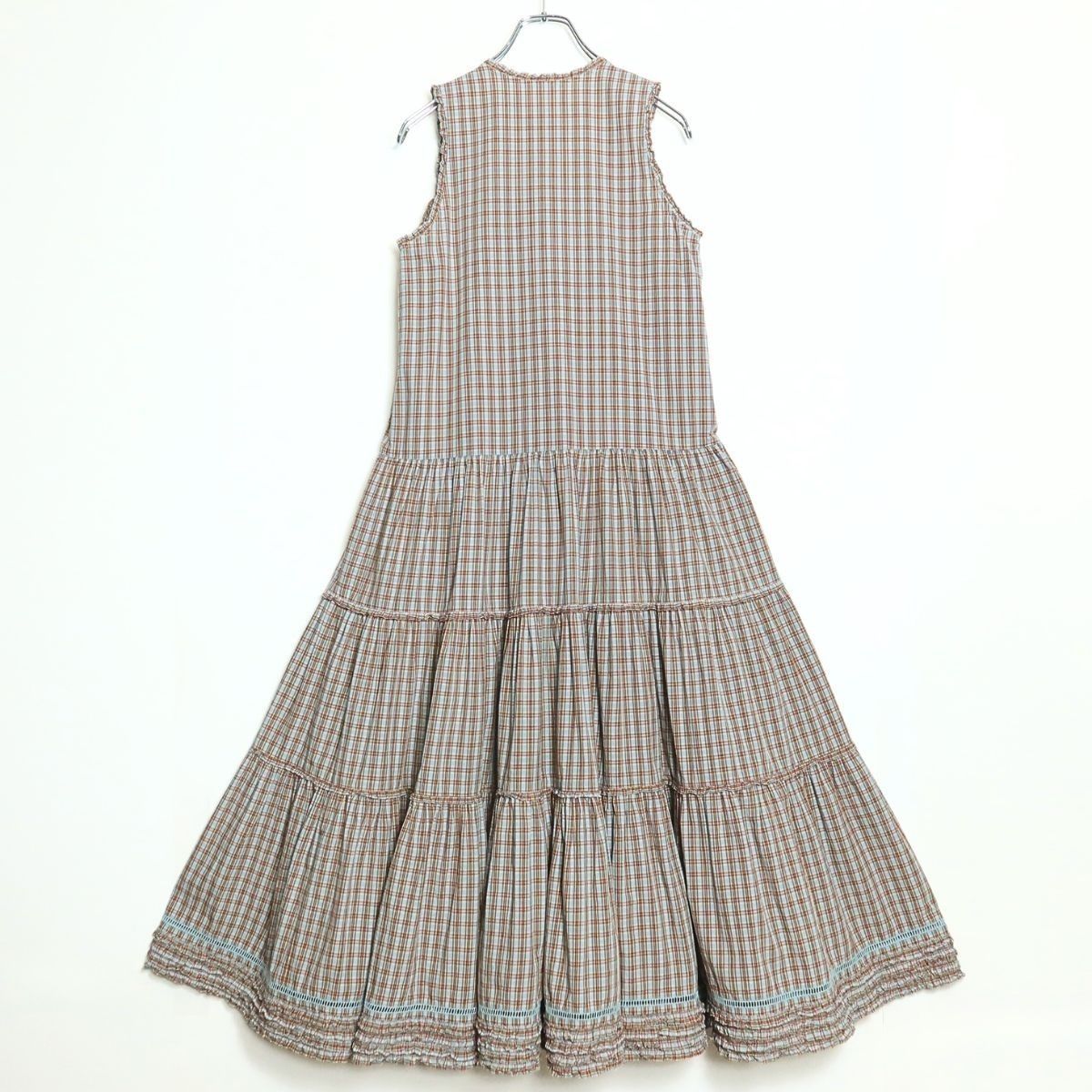 美品】ピンクハウス☆はしごレース&オリチェpt♪ワンピース グレージュ