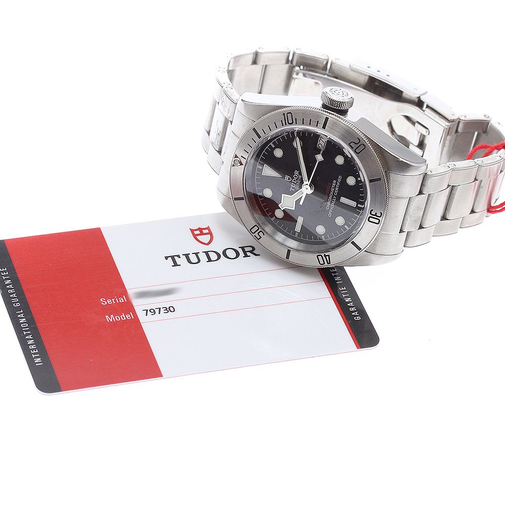  チュードル TUDOR 79730 ブラックベイ スチール デイト 自動巻き メンズ 保証書付き_877510 無地シャツ 自動巻き時計 腕時計(アナログ)