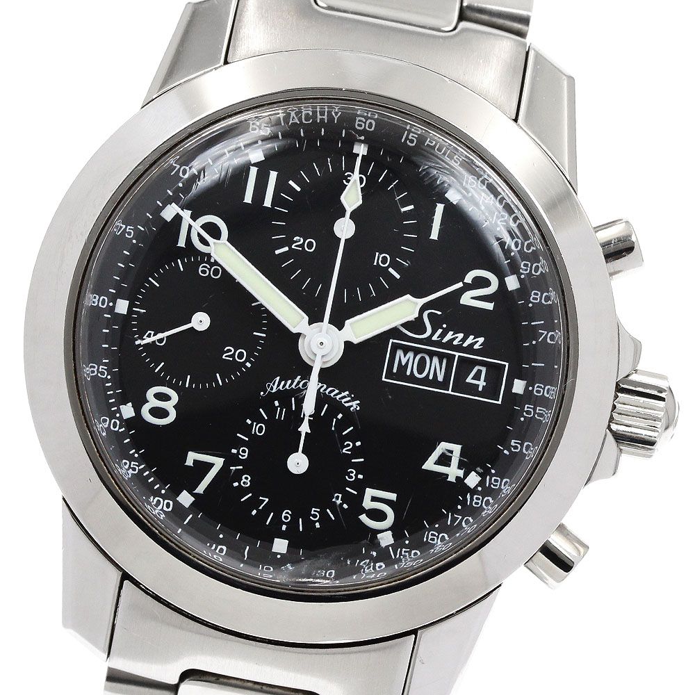 ジン Sinn 103 B AUTO POL TY クロノグラフ デイデイト 自動巻き メンズ 保証書付き_938359