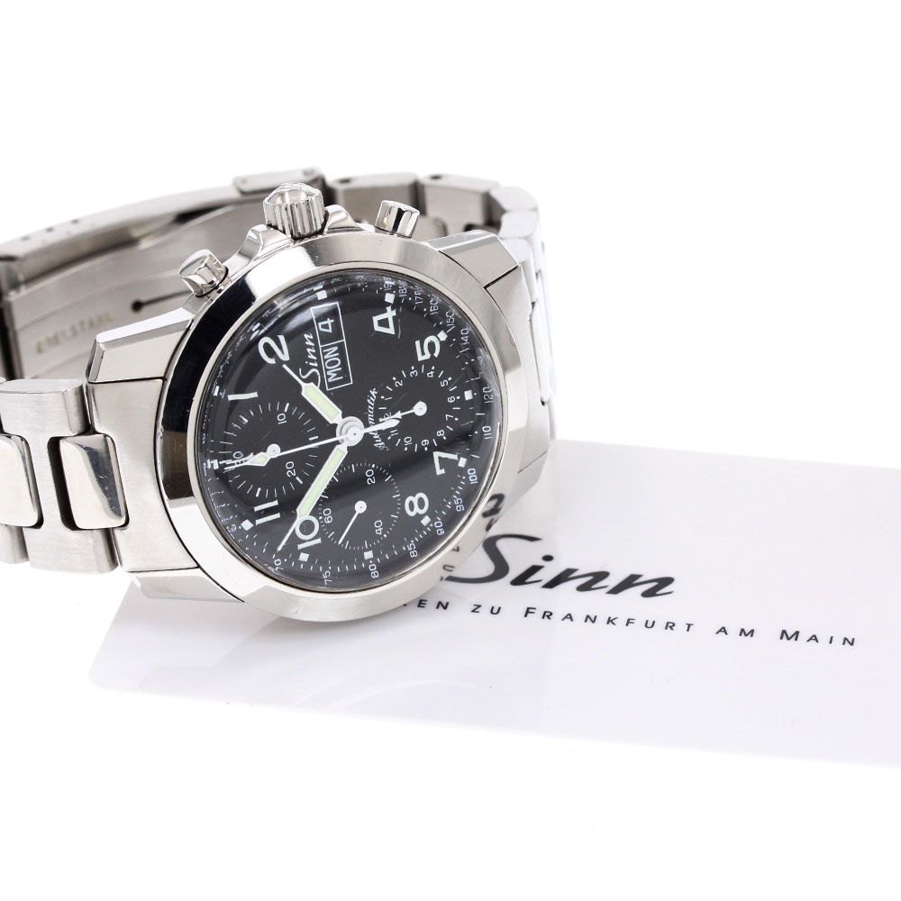  ジン Sinn 103 B AUTO POL TY クロノグラフ デイデイト 自動巻き メンズ 保証書付き_938359 カットソー 自動巻き時計 腕時計(アナログ)
