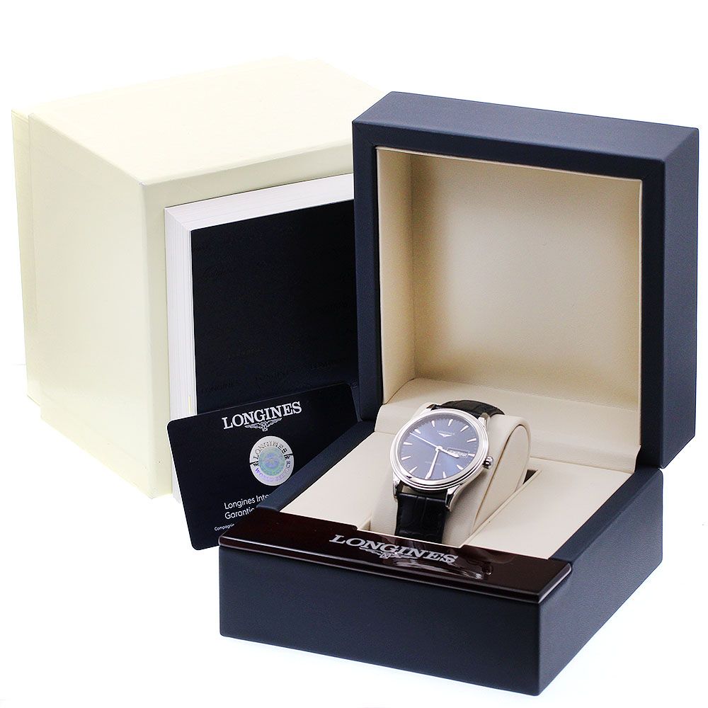  ロンジン LONGINES L4 899 4 フラッグシップ デイデイト 自動巻き メンズ 箱 保証書付き_934575 ゆったり設計 自動巻き時計 腕時計(アナログ)