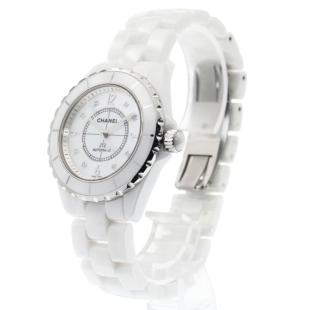  シャネル CHANEL H2423 J12 白セラミック 8Pダイヤ 自動巻き メンズ _930298 ジャケット 自動巻き時計 腕時計(アナログ)