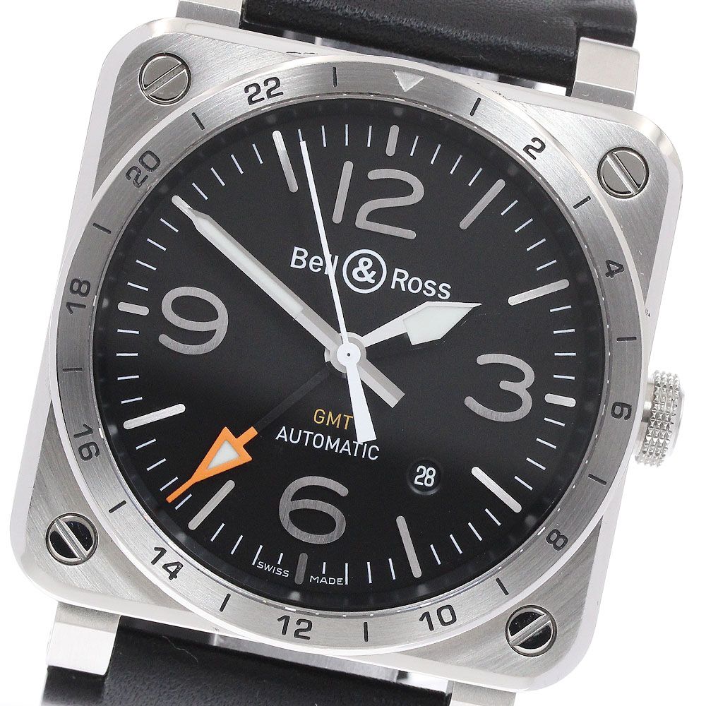 ベル＆ロス Bell＆Ross BR03 93 S BR03 GMT デイト 自動巻き メンズ 保証書付き_939683