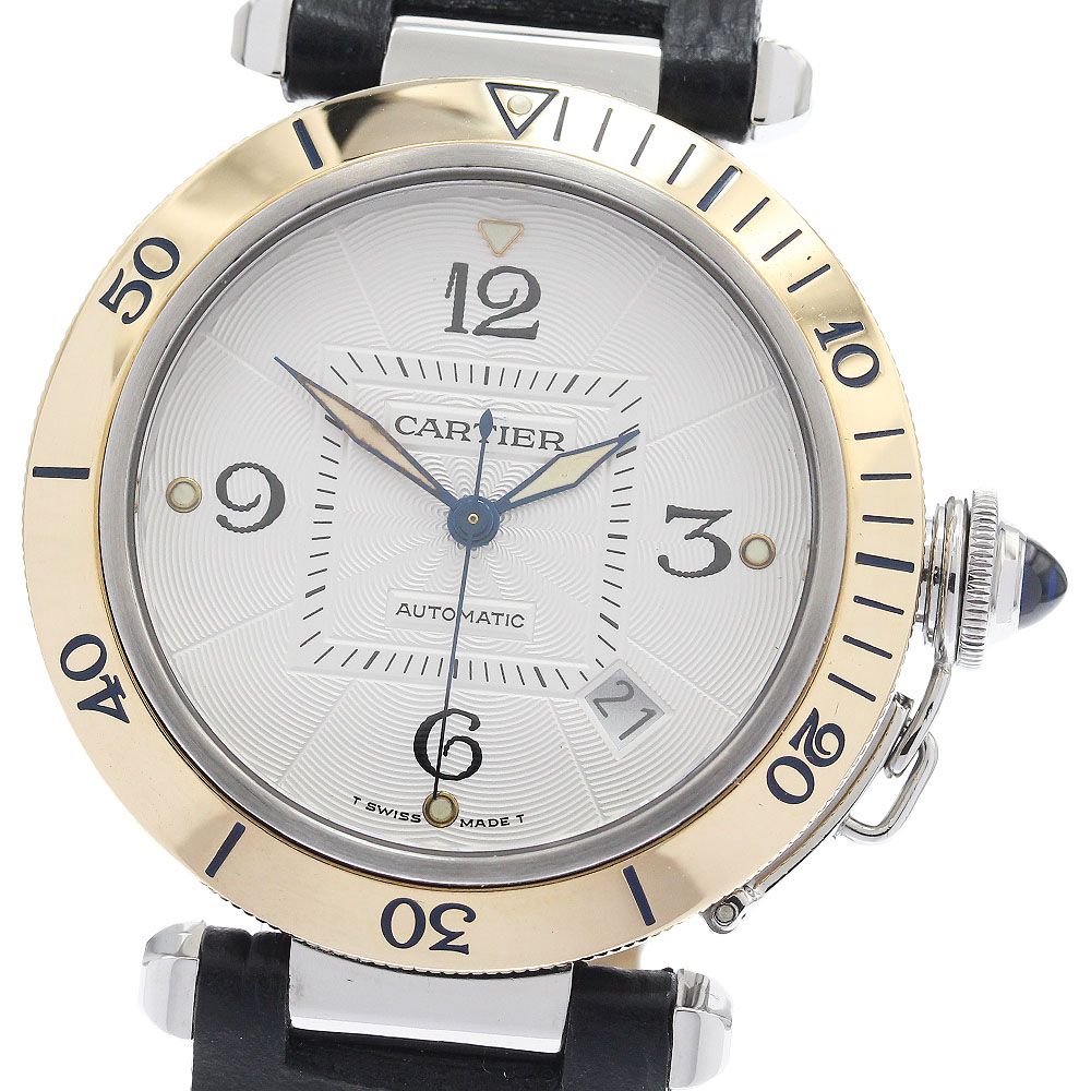 訳あり カルティエ CARTIER W3103555 パシャ プロンジャー デイト 自動巻き メンズ _930735
