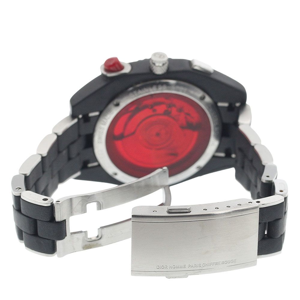  ディオール Dior CD084840 ディオール シフルルージュ クロノ ブラックタイム デイト 自動巻き メンズ _922498 ストライプシャツ 自動巻き時計 腕時計(アナログ)