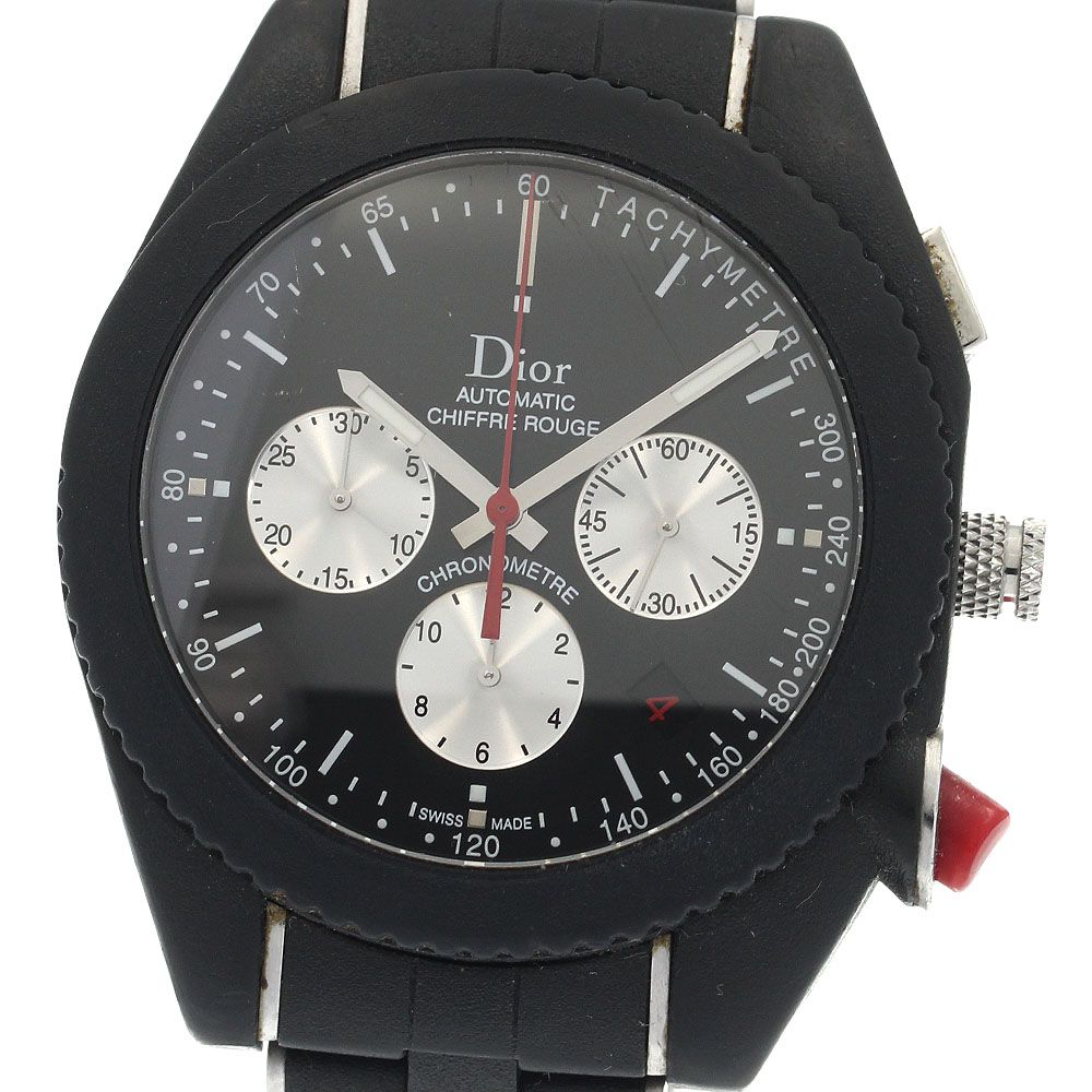 ディオール Dior CD084840 ディオール シフルルージュ クロノ ブラックタイム デイト 自動巻き メンズ _922498