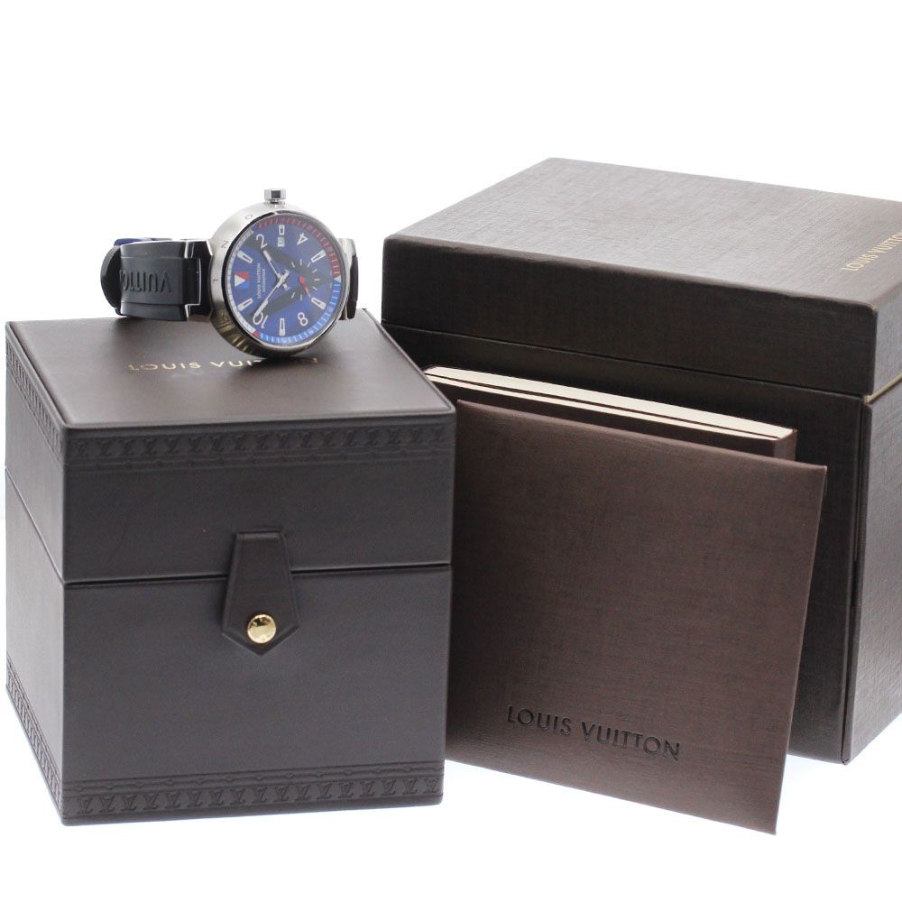  ルイ ヴィトン LOUIS VUITTON Q1D21 タンブール Vライン スモールセコンド 自動巻き メンズ 箱 保証書付き_938902 結婚式対応 自動巻き時計 腕時計(アナログ)