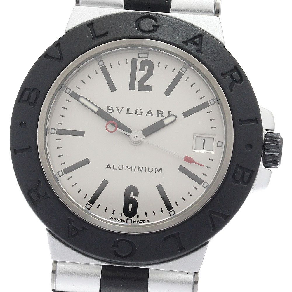 ブルガリ BVLGARI AL38TA アルミニウム デイト 自動巻き メンズ 箱 保証書付き_941316
