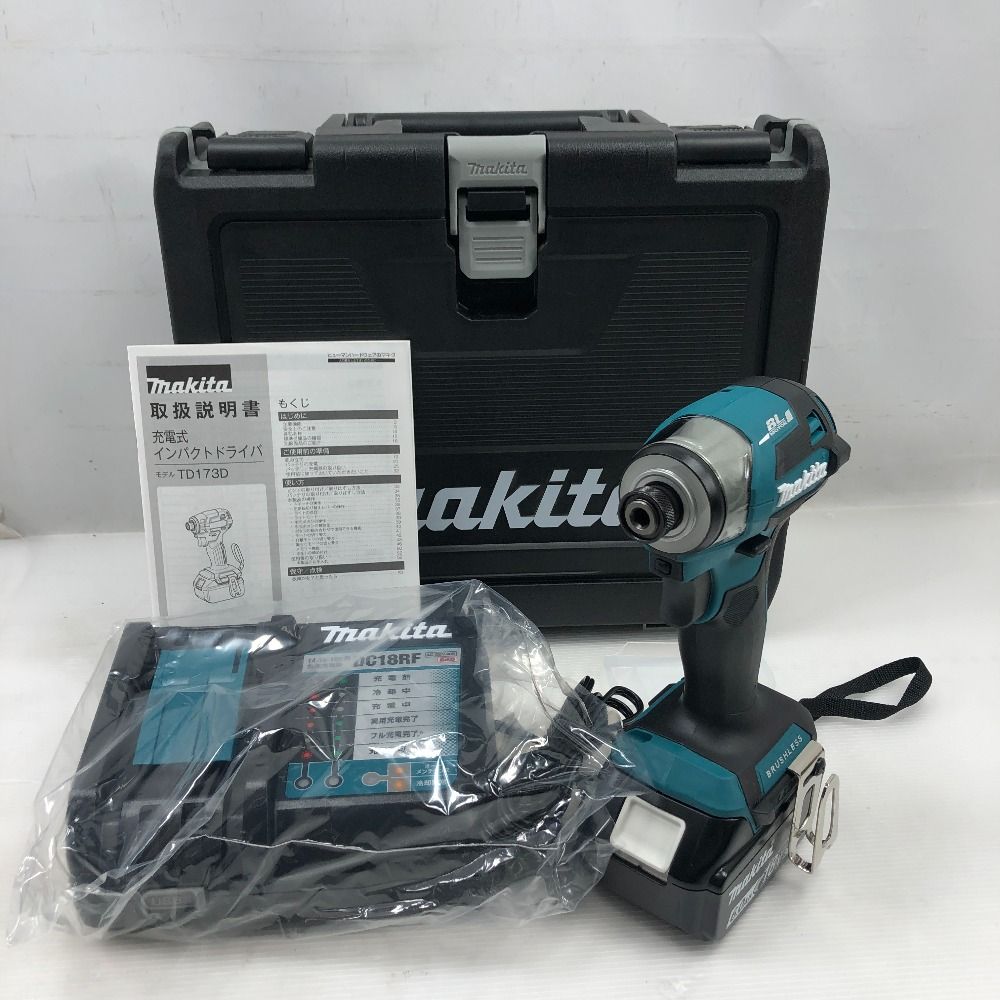 MAKITA マキタ 締め付け工具 インパクトドライバ ♥品 S 充電器 充電池 ケース付 TD 173 D ブルー