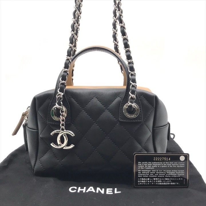 良品 CHANEL シャネル ココマーク マトラッセ ラムスキン プッシュ