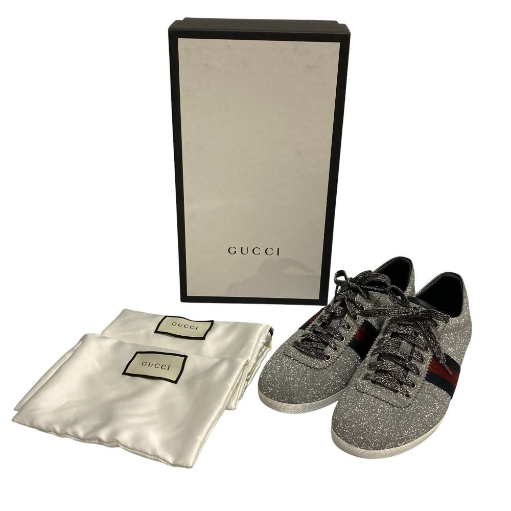 美品 GUCCI グッチ グリッターシャイニー スニーカー サイズ8 1/2 約 
