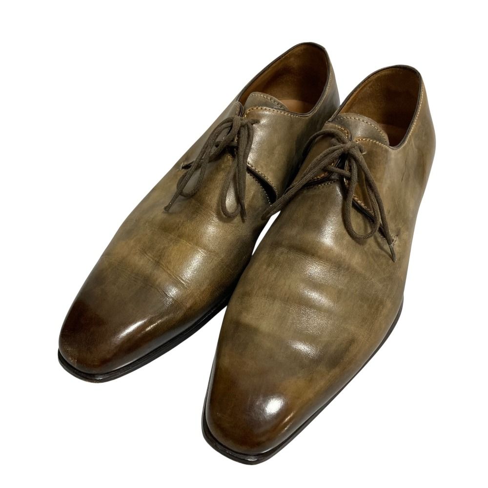 美品 FRANCESCO BENIGNO フランチェスコベニーニョ パティーヌレザー ビジネスシューズ サイズ8 約27cm ブラウン系 メンズ 古着  USED