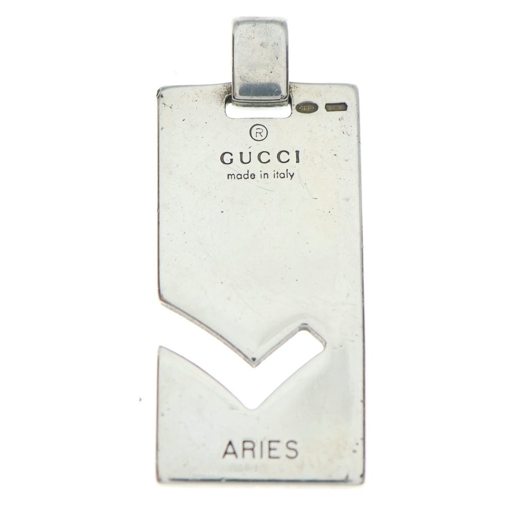 GUCCI (グッチ) ARIES アリエス プレート ネックレストップ シルバー 