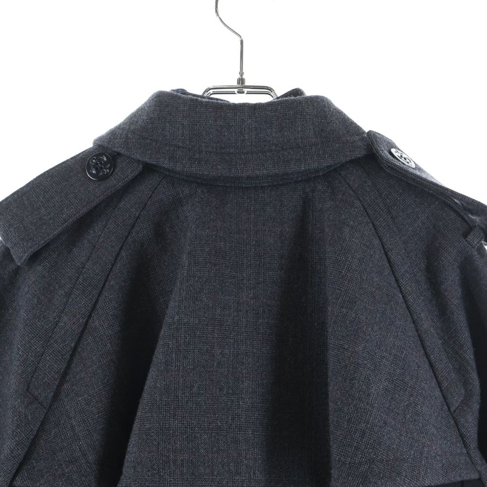 Sacai (サカイ) 22AW チェック柄 ボンディングロングコート レディース