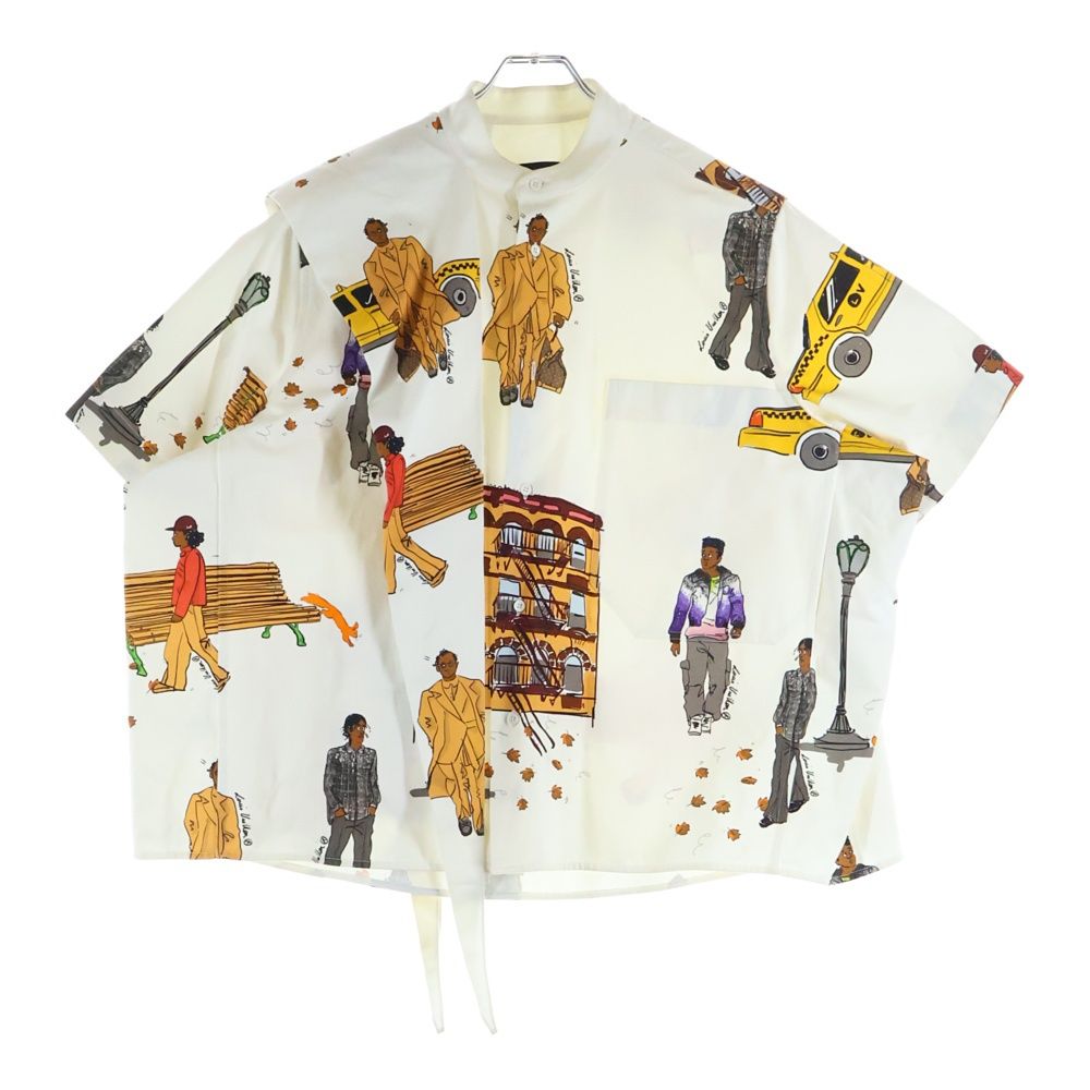 LOUIS VUITTON (ルイヴィトン) 19AW NEW WALKERS DNA RM192 QKQ HHS60W ニューウォーカーズディーエヌエー 総柄プリント半袖コットンシャツ ホワイト