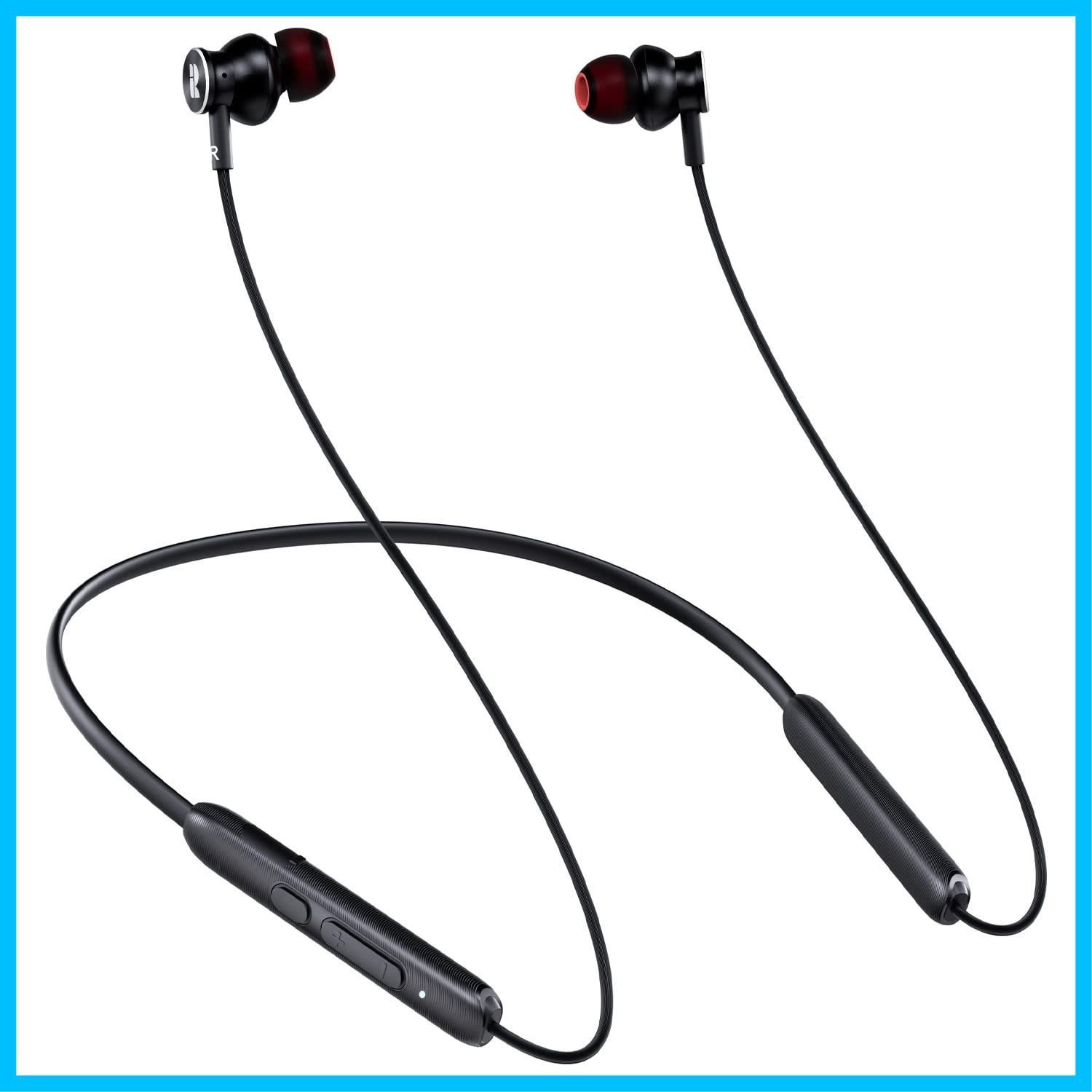 ネックバンド マイク付き ワイヤレスBluetoothイヤフォン ネットネックバンドイヤホン Bluetoothヘッドホン 30時間再生 Rythflo IPX 7防水