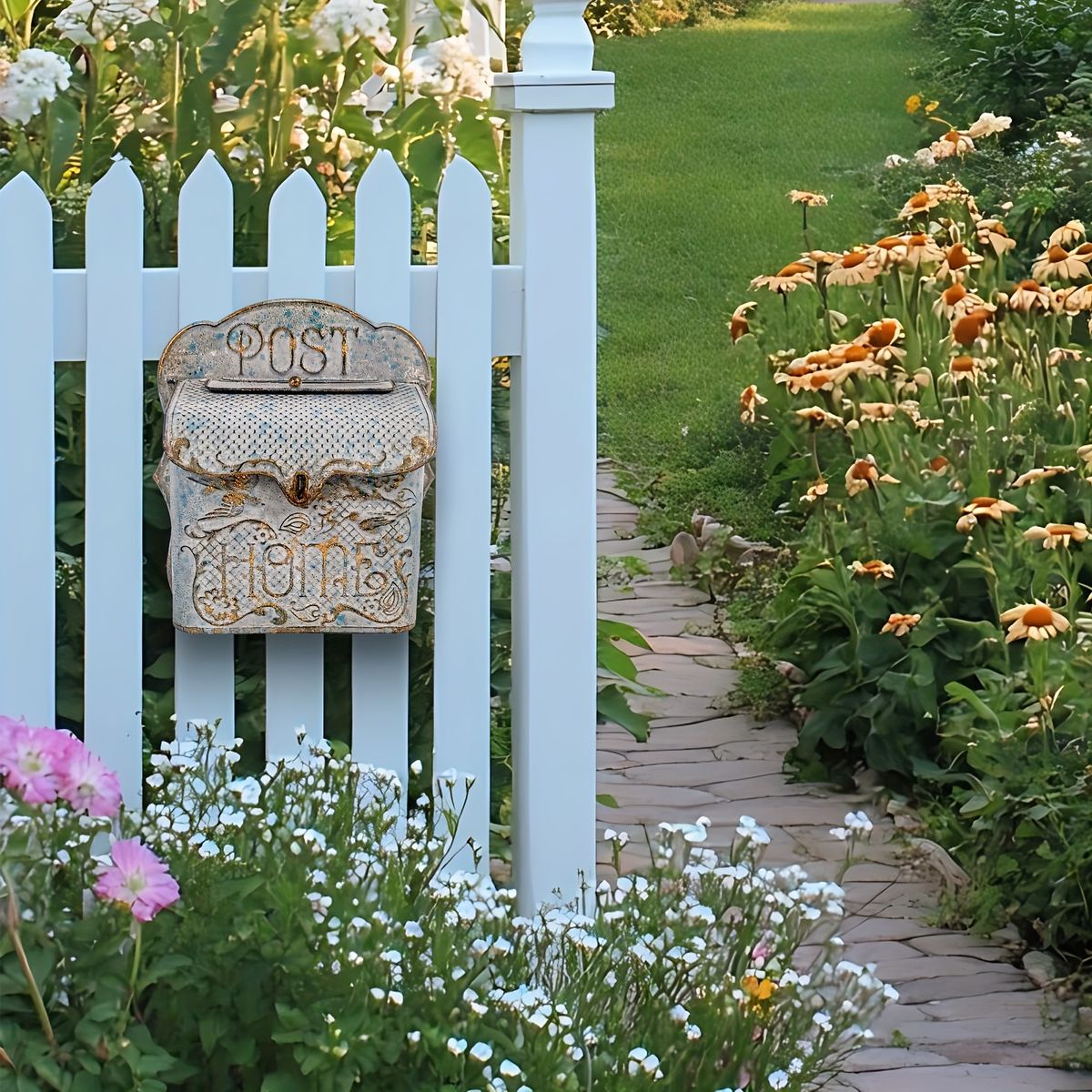 レトロでおしゃれ ヴィンテージ メタル製壁掛け郵便ポスト 玄関 庭 門柱に最適 装飾にもなる屋外用郵便受け 簡単設置