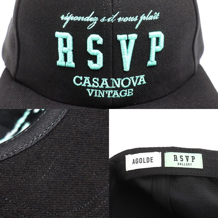 CASANOVA×RSVP コラボ CAP 15周年記念 キャップ ブラック A804B メンズ