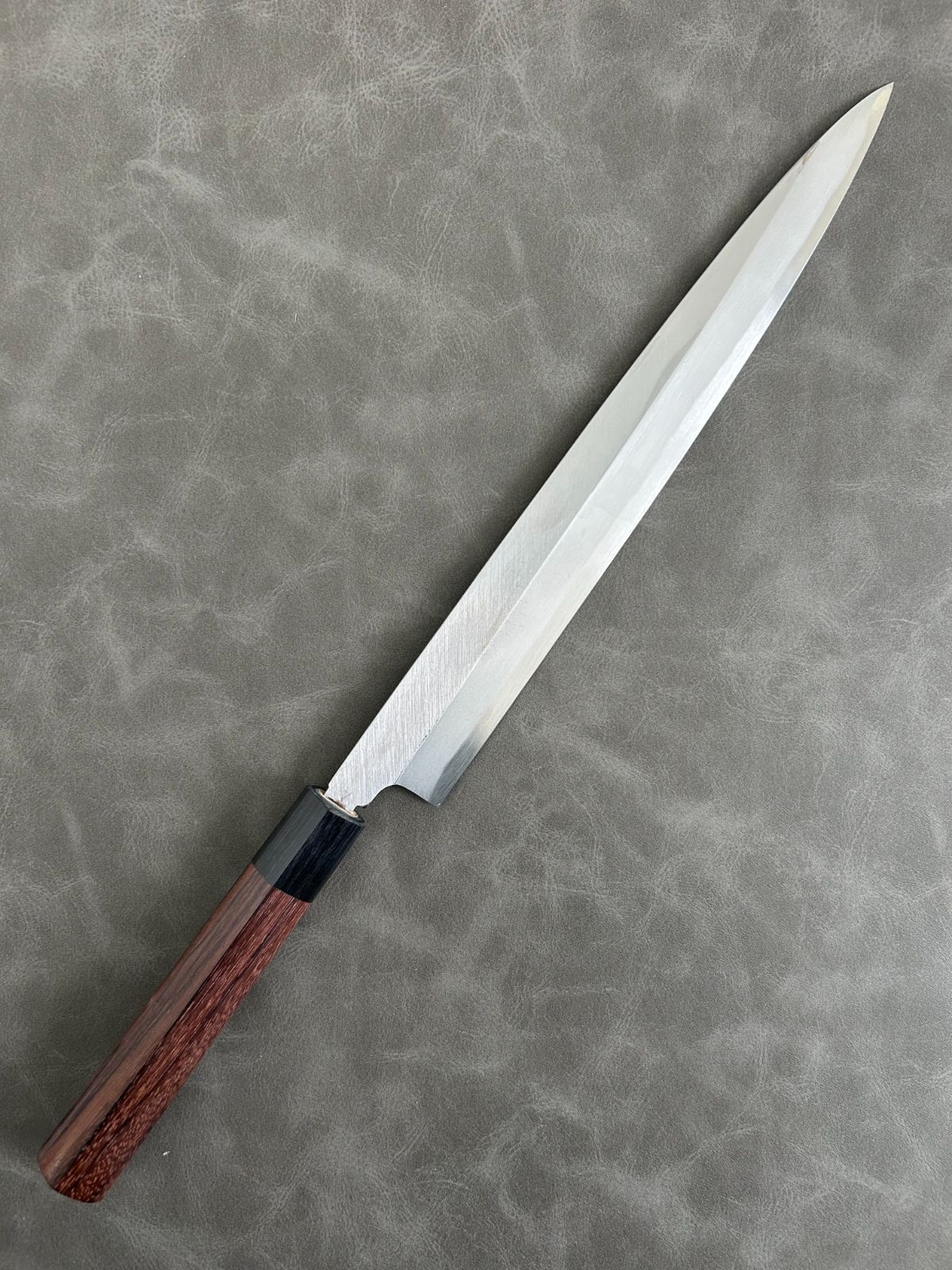 訳あり】 包丁 刺身包丁 柳刃包丁 安来鋼青紙2号 270mm 紫檀シノギ柄