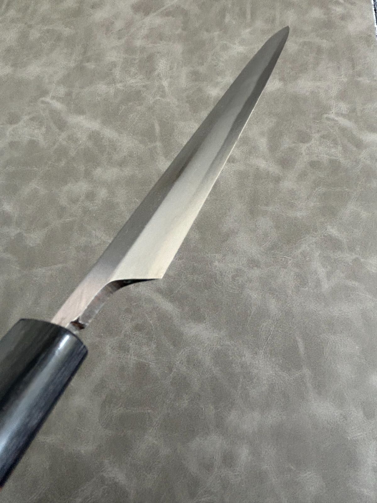 訳あり】 包丁 刺身包丁 柳刃包丁 安来鋼青紙2号 270mm 紫檀シノギ柄