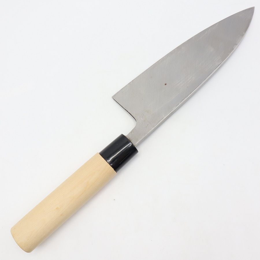 堺孝行 霞研 出刃包丁 六寸 小判型柄 刃渡り約180 mm 和包丁