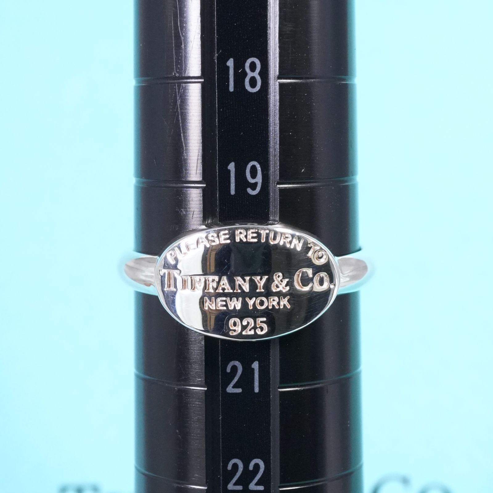 極美品20号ティファニー リターントゥオーバル シルバー リング/25