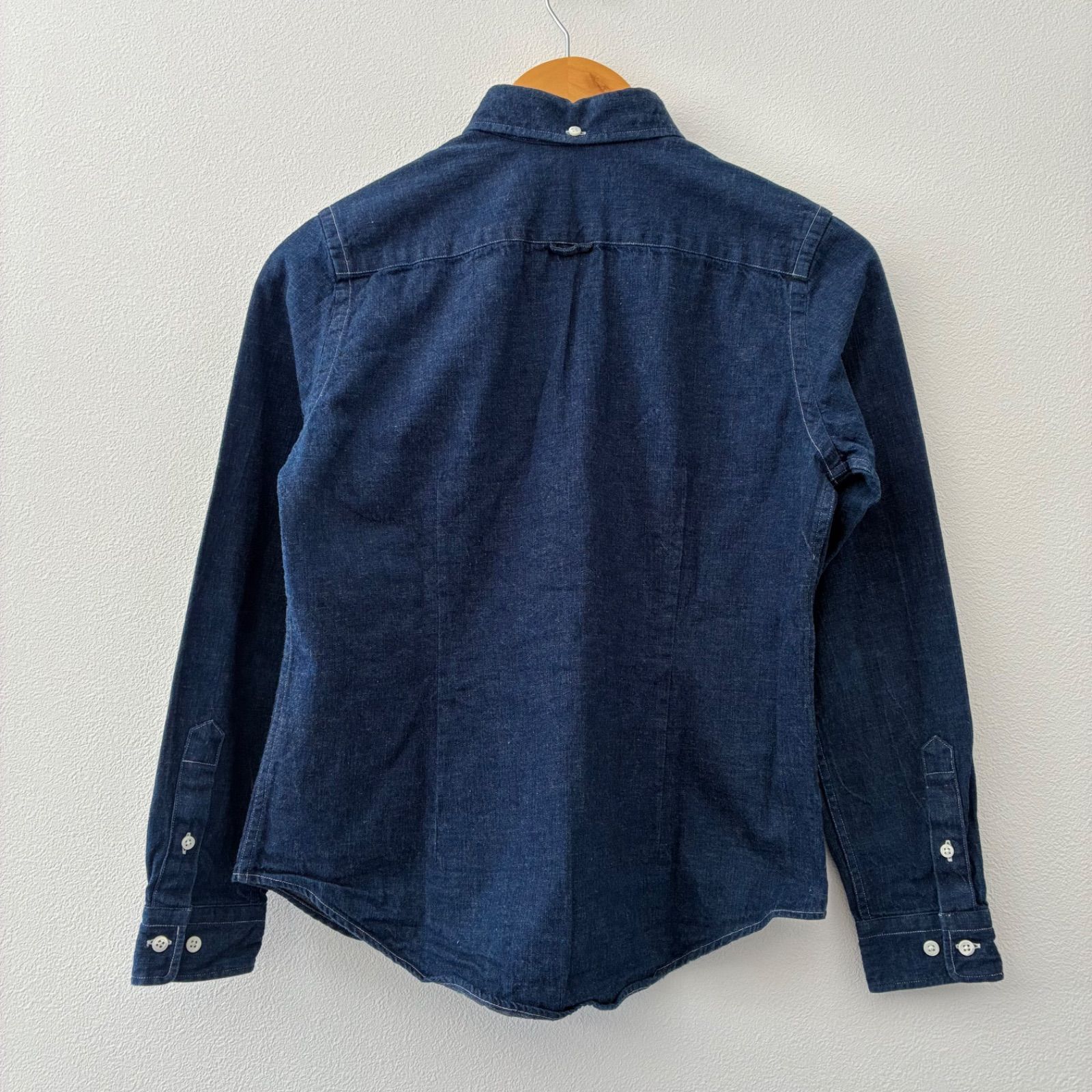 ジムフレックス Gymphlex 長袖シャツ サイズ14 M 紺 ネイビーボタン 