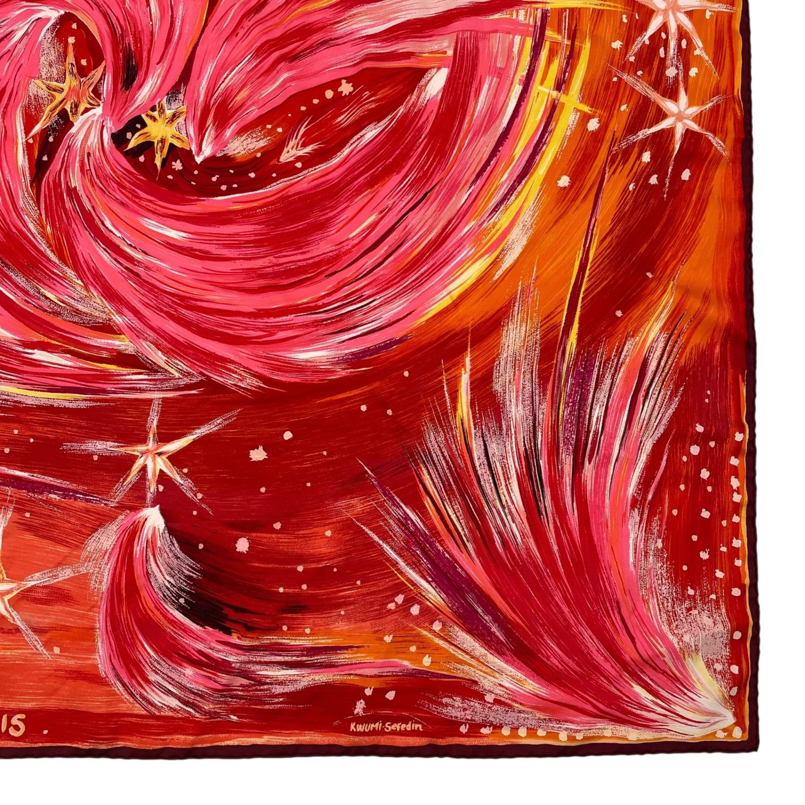 極美品 HERMES エルメス スカーフ シルク カレ90 FEUX DU CIEL 天の火