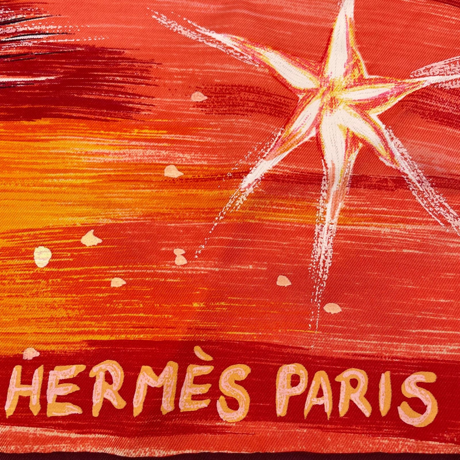 極美品 HERMES エルメス スカーフ シルク カレ90 FEUX DU CIEL 天の火