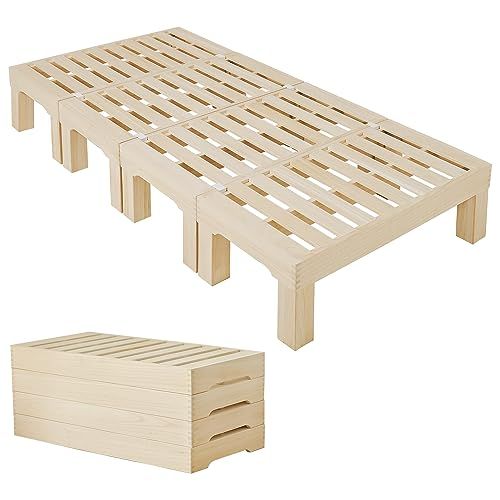 迅速に発送 萩原 Hagihara ベッド フレーム ヘッドレス 高さ調節 分割して収納できる 耐荷重 350 kg シングルベッド 天然木 幅98 奥行198 高さ31 10 MB 6399 S d 22 daa 7