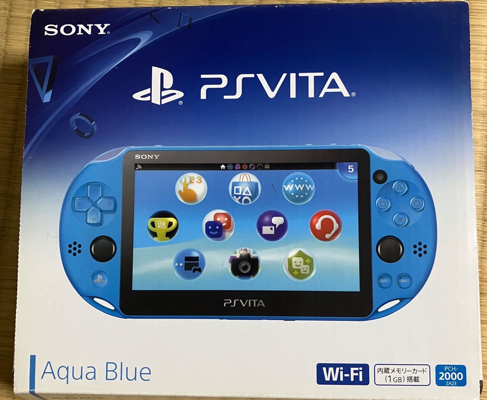 PS Vita PCH 2000 ブルー 本体 箱 ケース メモリーカード8 GB付き