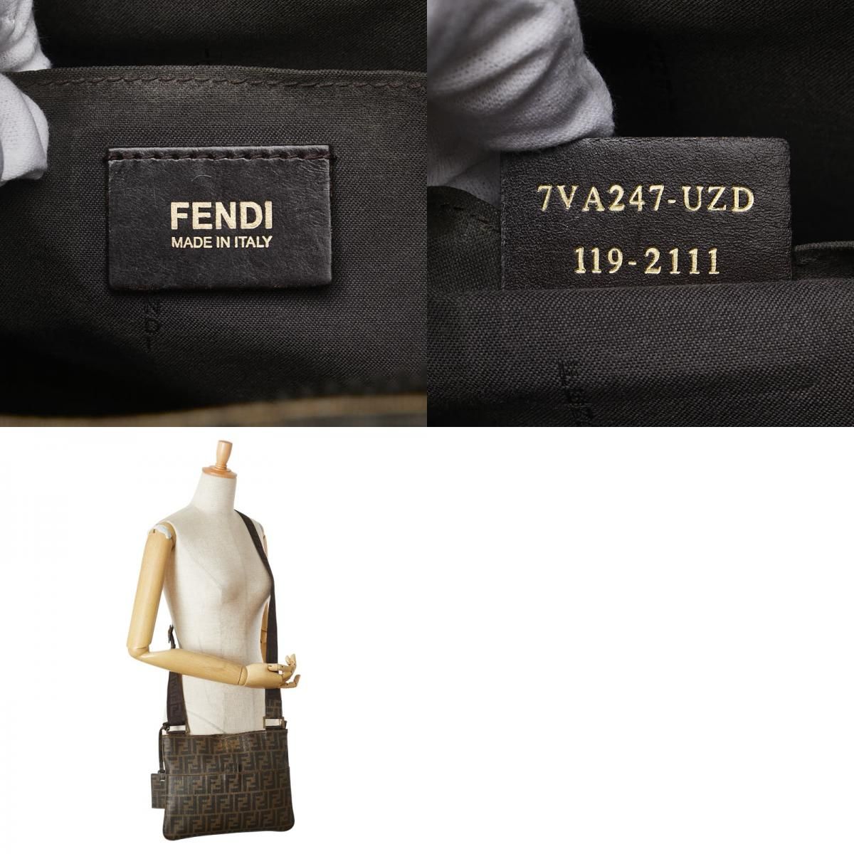 フェンディ ズッカ 斜め掛け ショルダーバッグ 7VA247 PVC レディース FENDI 【228-34354】 フェンディ ズッカ 斜め掛け ショルダーバッグ 7VA247 カーキ ブラウン