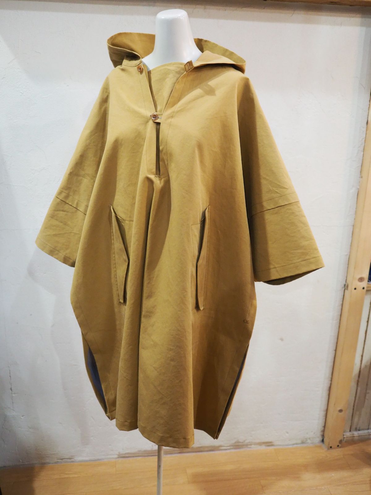 45 R 撥水コットン ポンチョ アノラック レインウェア 雨具 rpm