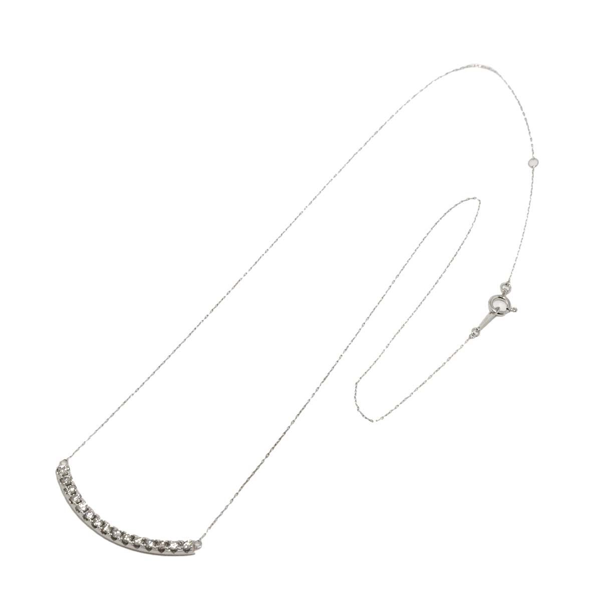 ダイヤ 0.50ct ネックレス 44cm K18 WG ホワイトゴールド 750 Diamond Necklace 90309406