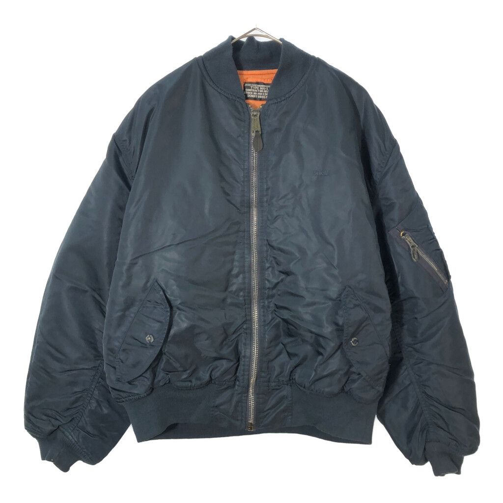 Schott ショット MA-1 フライトジャケット 大きいサイズ ミリタリー ネイビー(メンズ XX-LARGE)中古 古着 X2915 Schott ショット MA-1 フライトジャケット 大きいサイズ ミリタリー