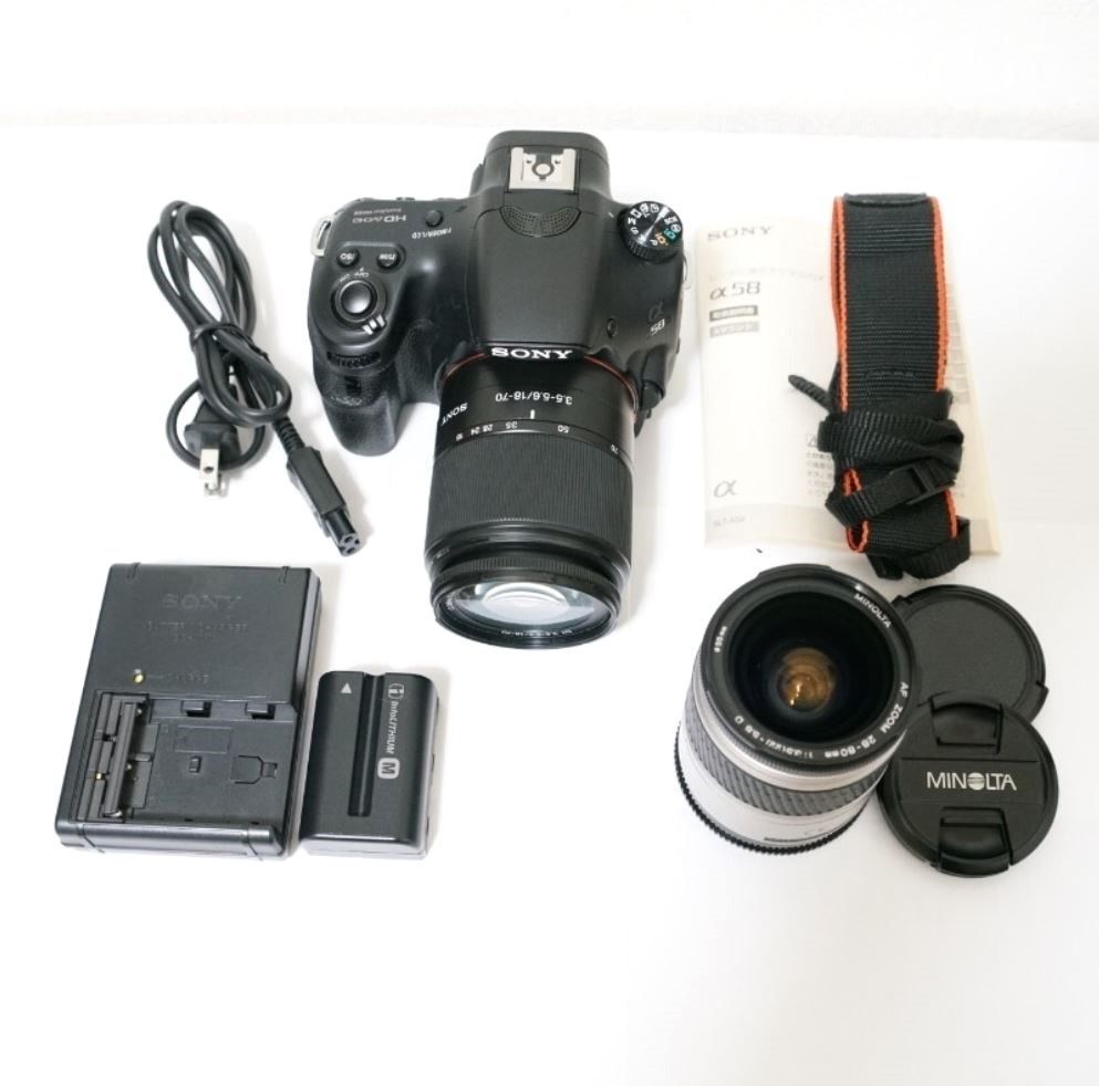 SONY α58 カメラ レンズ2本 18-70mm MINOLTA 一眼レフ - メルカリ