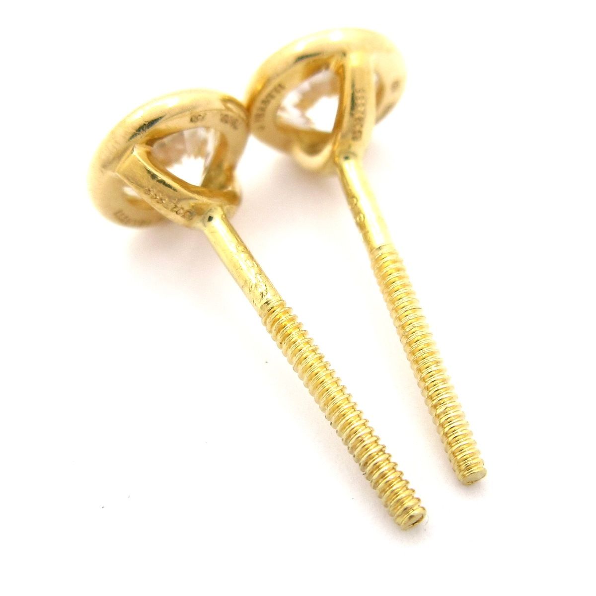 ティファニー ピアス美品 バイザヤード K18YG×ダイヤモンド 総2Pダイヤ