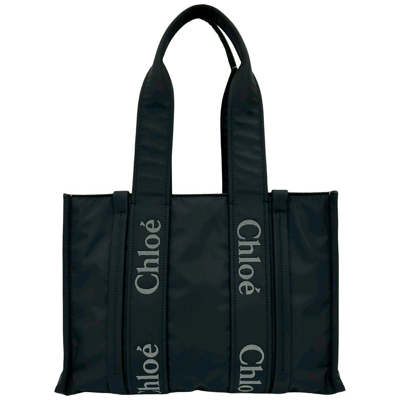 ほぼ未使用 袋付き Chloe クロエ ウッディ トート ミディアム ナイロン 