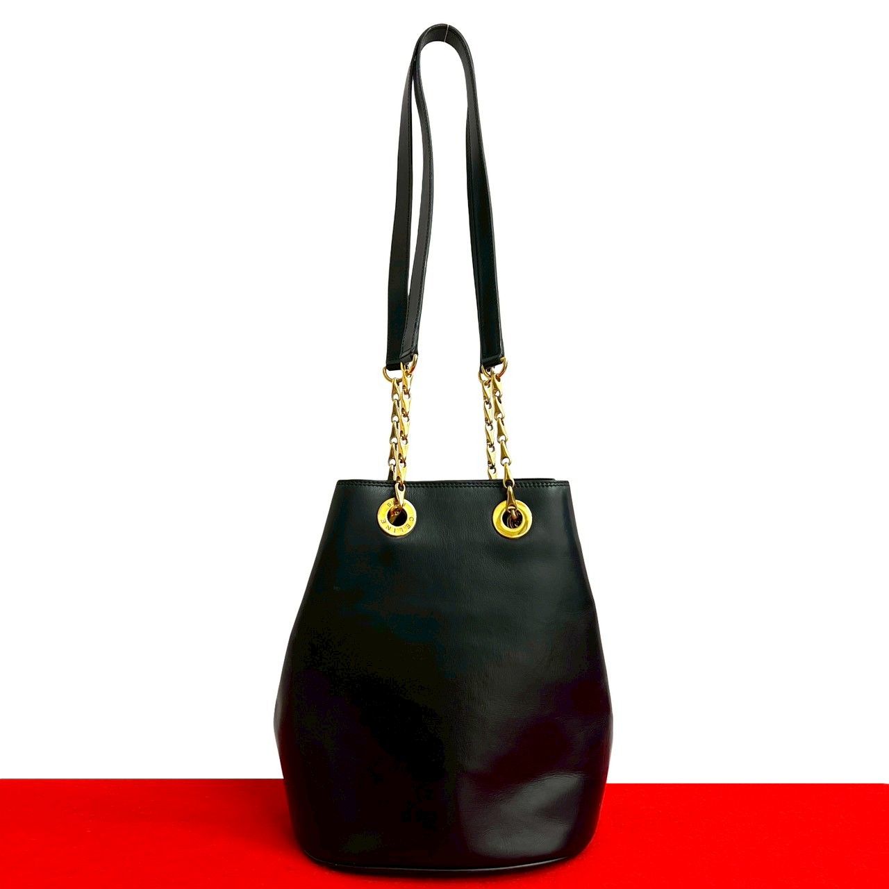 レディース 極 美品 CELINE セリーヌ ヴィンテージ サークル ロゴ 金具 